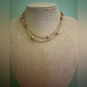 Elegant Long Gold Station Necklace